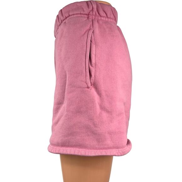 Set Active Pink Fleece Sherpa Lined Pull On High Waisted Sweat Shorts Size S - Picture 2 of 6